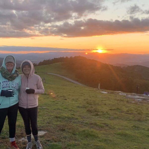 Couples Sunset Yoga Hike in Asheville