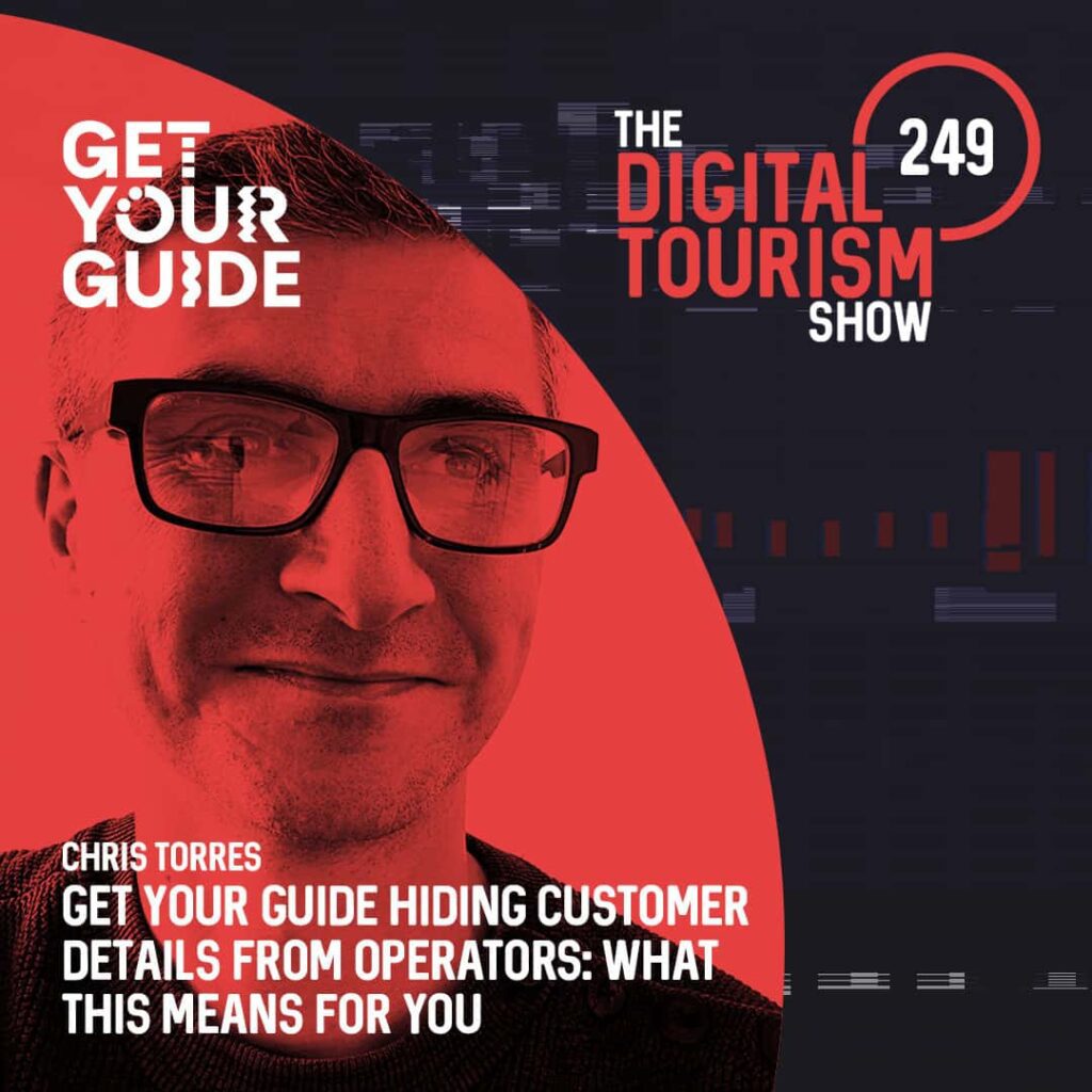 A man wearing glasses and a black sweater showcasing tours and activities, representing TMA (tourism marketing agency).